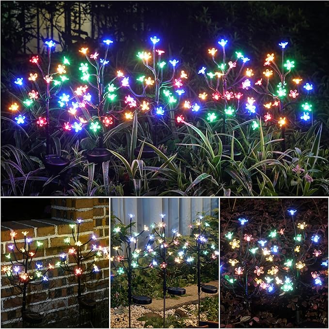 Solar Garden Lights Garden Decor, Solar Flowers Outdoor Decorative, Pathway - Image 7