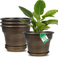 Plant Planters Pots Set of 4 Pack 13 Inch，Large Plastic Flower Pot by Fodetyff