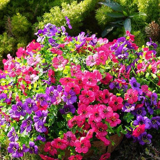 Artificial Flowers for Outdoor, UV Resistant Fake Silk Flowers, Realistic Faux - Image 5