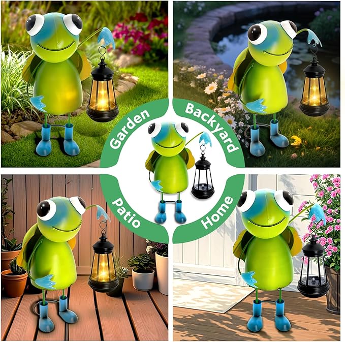 Garden Decor Turtle Solar Statues, Unique Garden Statues Turtle - Image 4