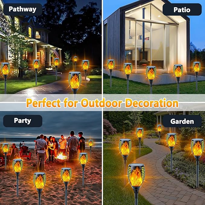4 Pack Super Larger Size Solar Flame Torch Lights - Image 6