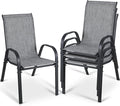 MAMIZO Patio Dining Chairs, Stackable All Weather Teslin Chair, Heavy Duty by MAMIZO
