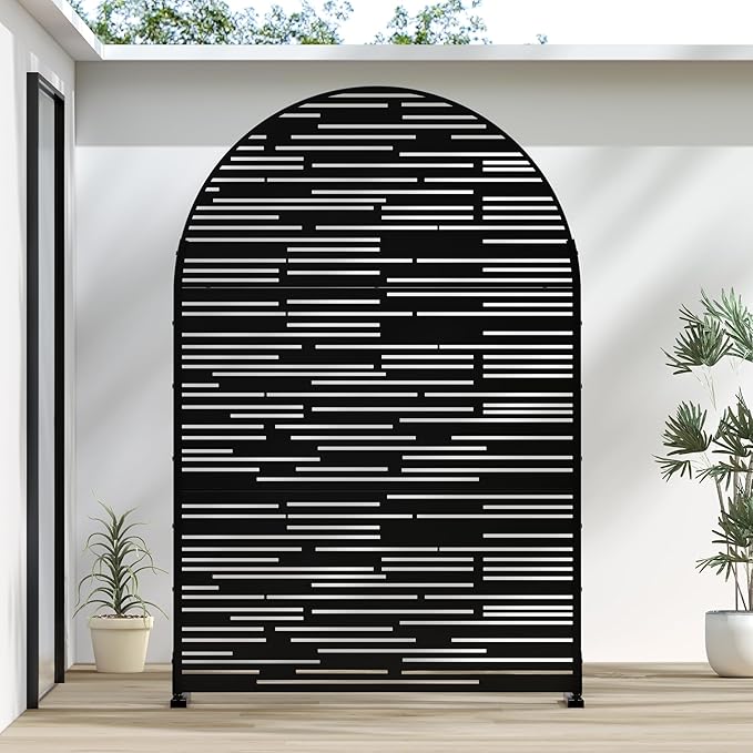 Casaphoria 72" H x 47" W Arched Metal Privacy Screen by Casaphoria