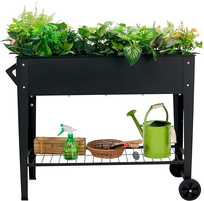 Raised Garden Bed with Legs and Wheels Removable by Unknown
