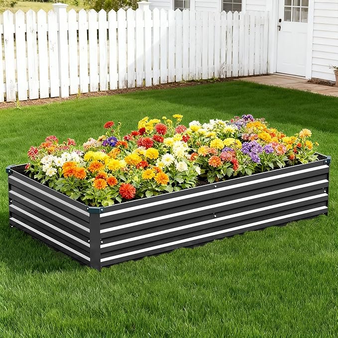 Vengarus 6x3x1FT Galvanized Raised Garden Bed Kit, Outdoor Metal Planter Box - Image 8