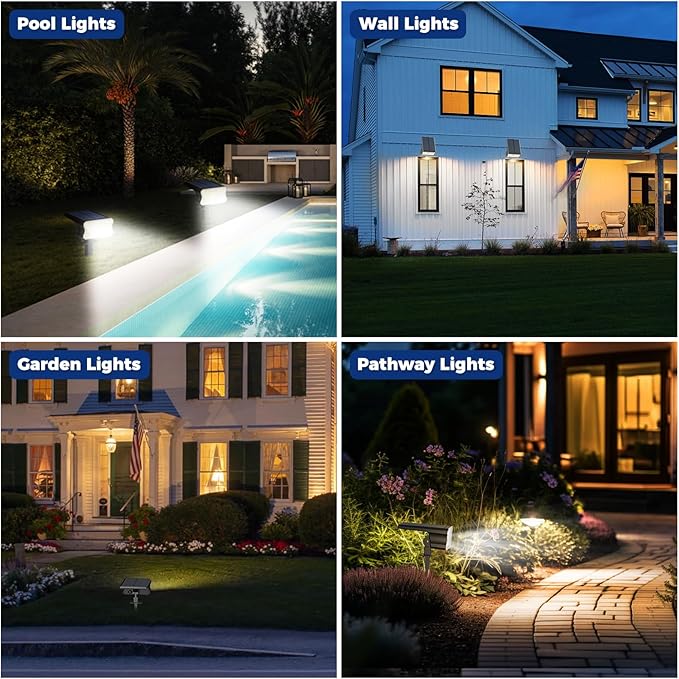 HGGH Solar Lights Outdoor Waterproof IP67, 60 LED 3 Lighting Modes Solar Spot - Image 6