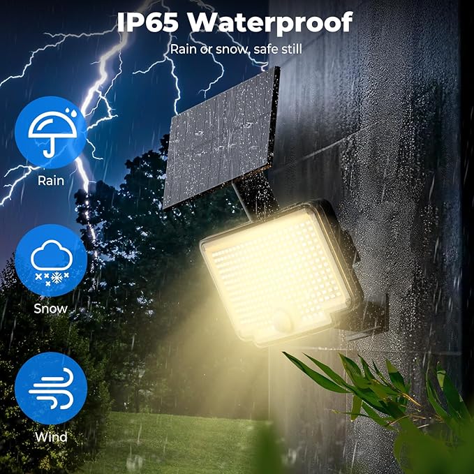 Peasur Solar Motion Lights Outdoor, 318 LED Solar Security Light - Image 6