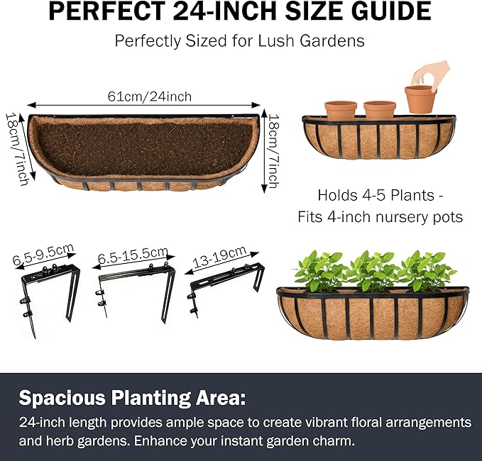 24“ Window Box Railing Planter - Image 4