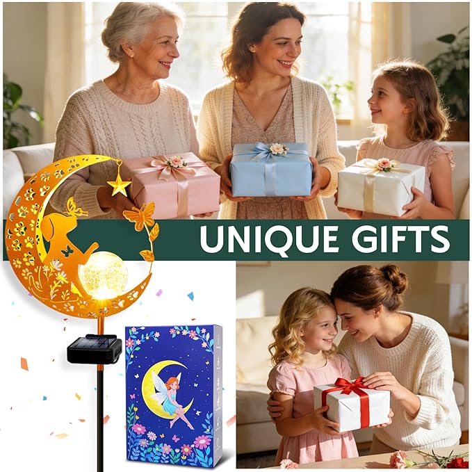 ZNYCYE Solar Lights Outdoor Decorative Moon Dog Butterfly Solar Stake Lights - Image 2