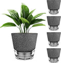 2024 Upgraded 5 Pack 6-Inch Self-Watering Planter Pots by HYNZ