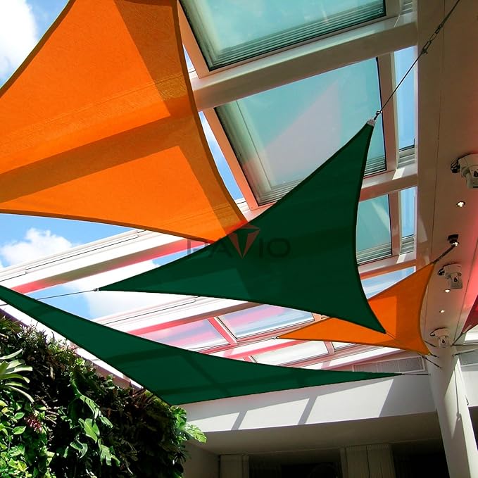 Patio Paradise 20' x 20' x 19'10" Sun Shade Sail Triangle Canopy, Permeable - Image 4