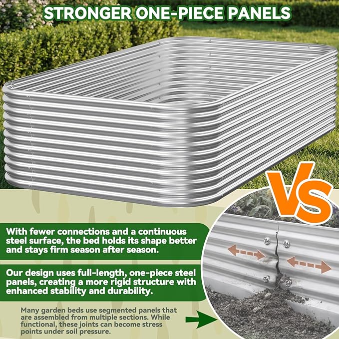 3 Pack Tall 4x2FT Raised Beds for Gardening, Corrugated Galvanized Steel Raised - Image 3