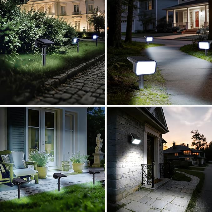 Fabrito Solar Spot Lights Outdoor 4 Pack, Auto On/Off Spotlights, IP67 - Image 6