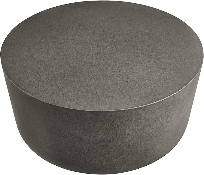 Modway Brion 34 Inch Round Concrete Coffee Table – Indoor/Outdoor Tapered - Image 9