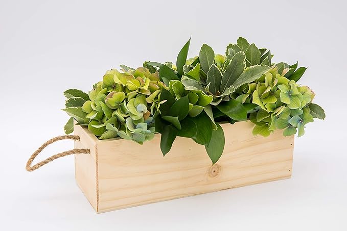 Wooden Planter Box with Handle, Rose Wood, Plastic Liner l Garden Decor l - Image 3