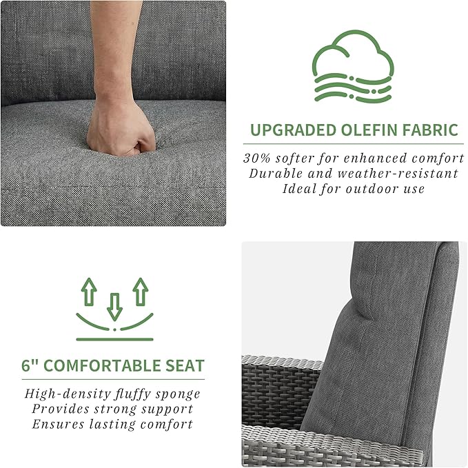 IDEALHOUSE Wicker Outdoor Recliner Reclining Patio Chairs - Image 9