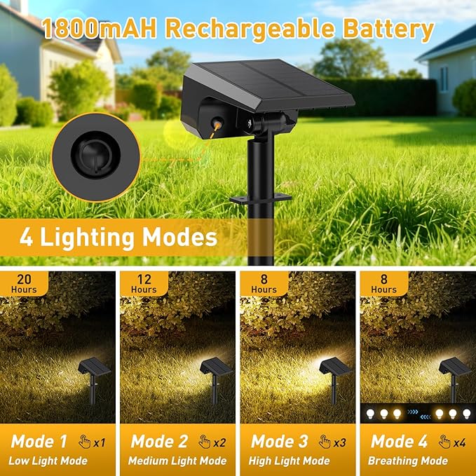 Solar Spot Lights Outdoor Waterproof IP65, Solar Landscape Spotlights, Auto - Image 3