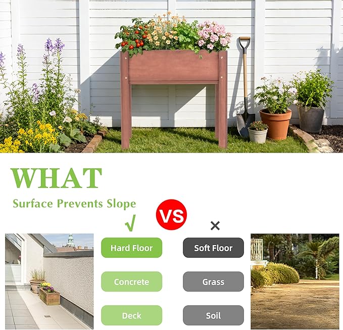 Raised Garden Bed with Legs, Outdoor Wood Elevated Planter Box, Thick Legs - Image 8