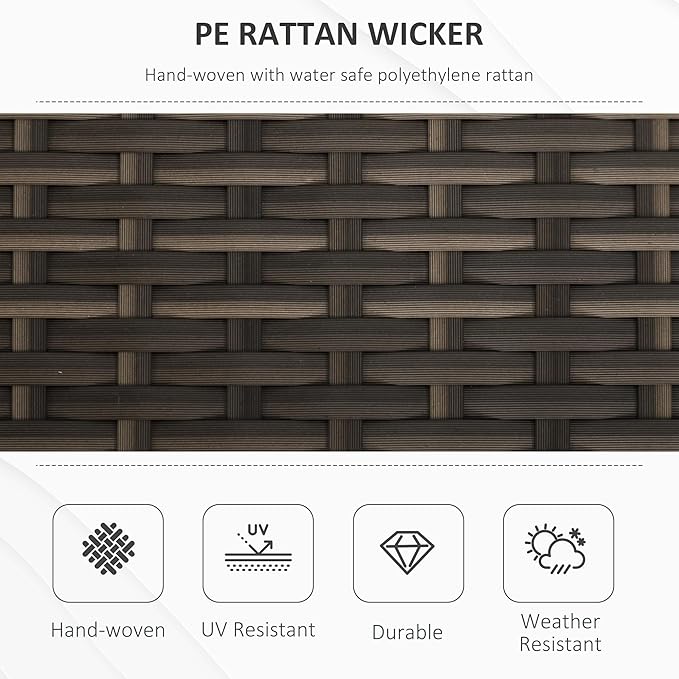 Outsunny 29 Gallon Patio Wicker Storage Bench, Outdoor PE Rattan Patio Furniture - Image 4