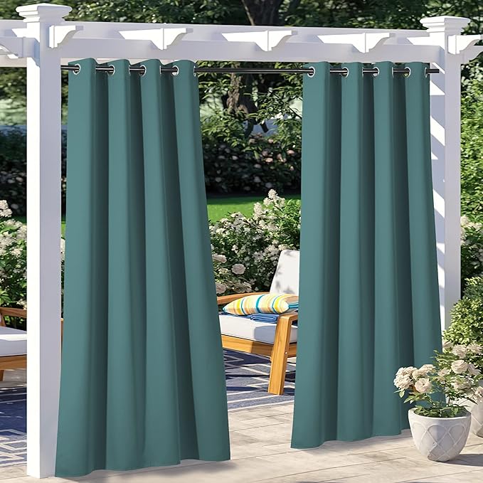 NICETOWN 2 Panels Patio Outdoor Curtains Waterproof, Thermal Insulated by NICETOWN