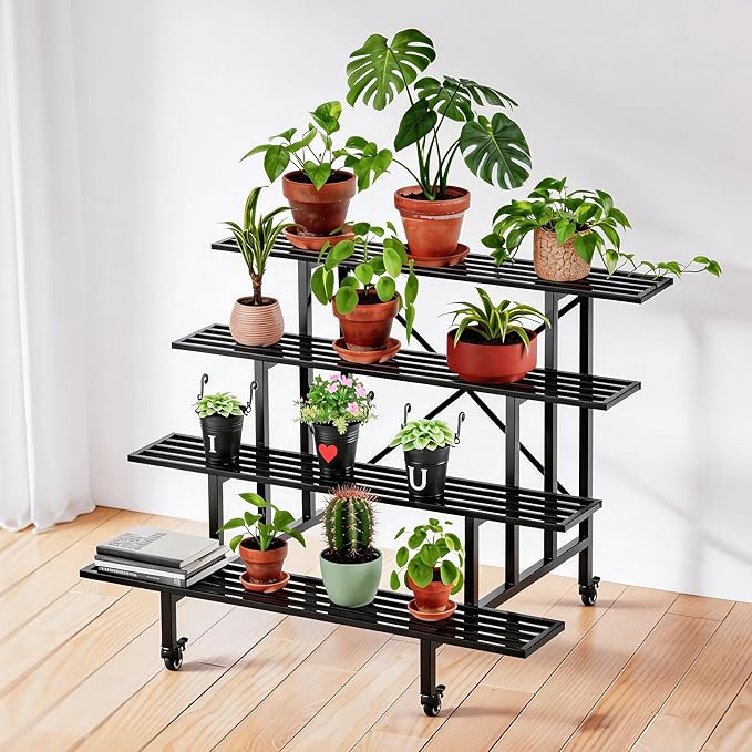 Zhongma 4 Tier Sturdy Metal Plant Stand by Zhongma
