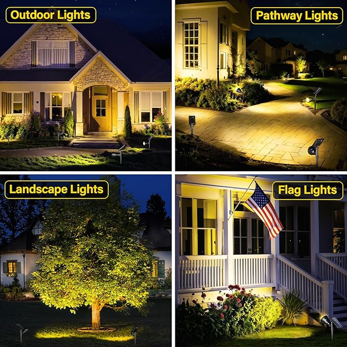 ROSHWEY Solar Spot Lights Outdoor Spotlight 18 LED Waterproof Landscape - Image 3