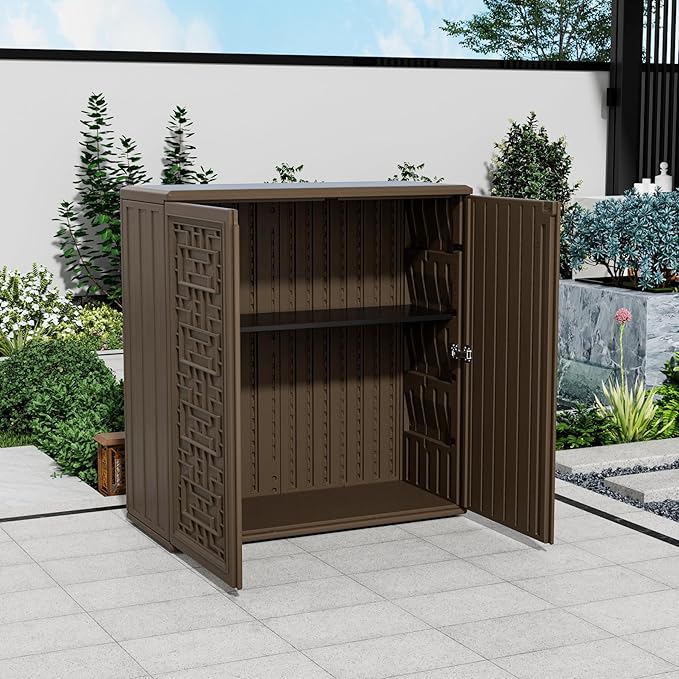Storage Box Outdoor Caninet, Resin Indoor Storage Box Waterproof Outdoor - Image 2