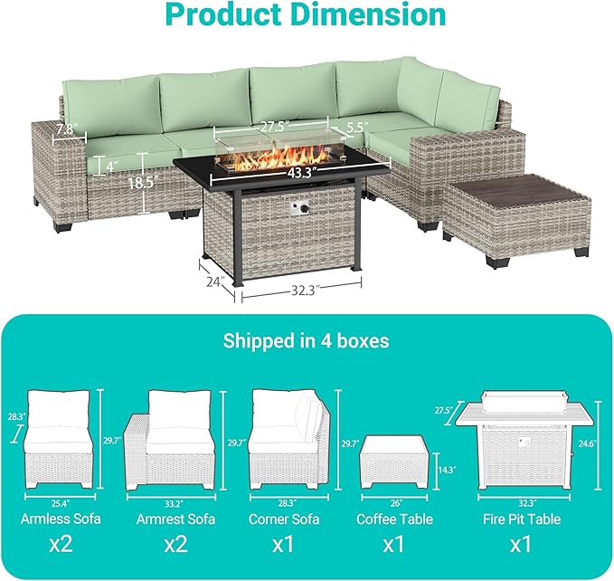 7-Piece Outdoor Patio Furniture Set - Image 2