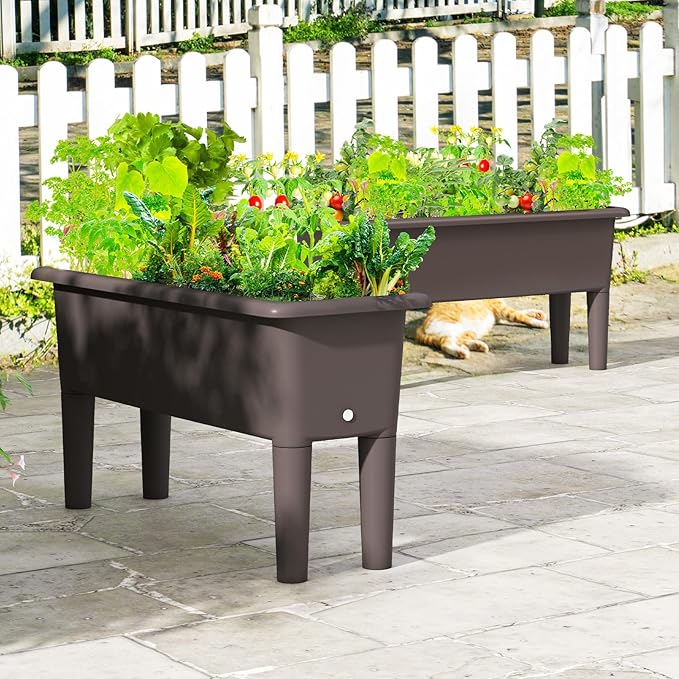 Giantex Raised Garden Beds Outdoor Set of 2, Self-Watering Planter Box - Image 3