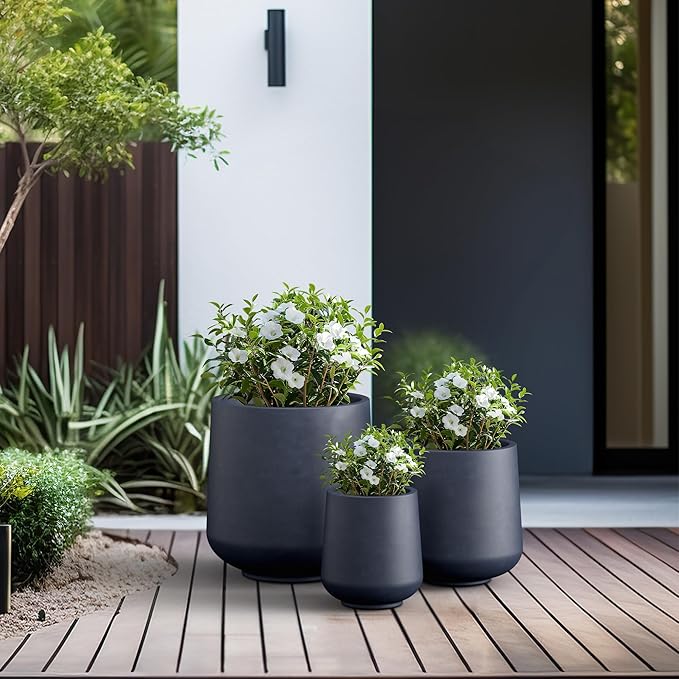 Kante 15.3"+11.6"+8.2" Dia Round Concrete Planter, Large Outdoor Indoor Planter - Image 8