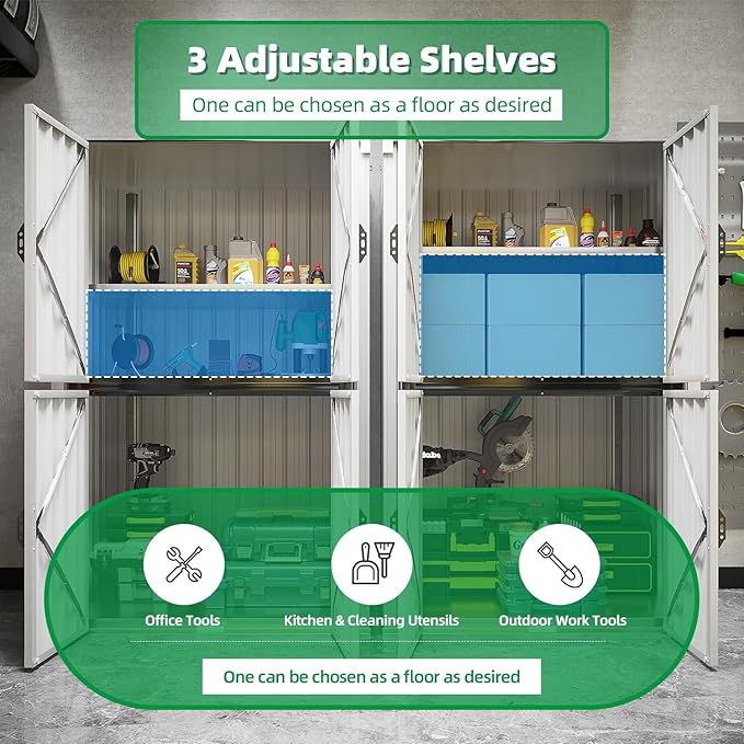 AECOJOY Outdoor Storage Cabinet Waterproof, Large Tall Vertical Outdoor - Image 3