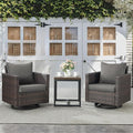 Belord Outdoor Bistro Set 3 Piece Wicker Swivel Rocker Patio Chairs, Oversize by Belord