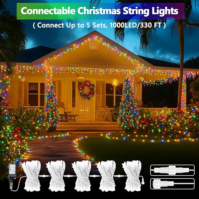 Connectable 200 LED Christmas Lights Indoor Outdoor - Image 2