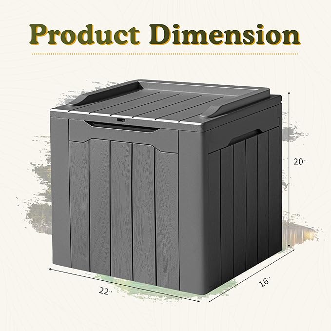 Devoko 31 Gallon Waterproof Outdoor Storage Box Resin Deck Box Lockable and UV - Image 6