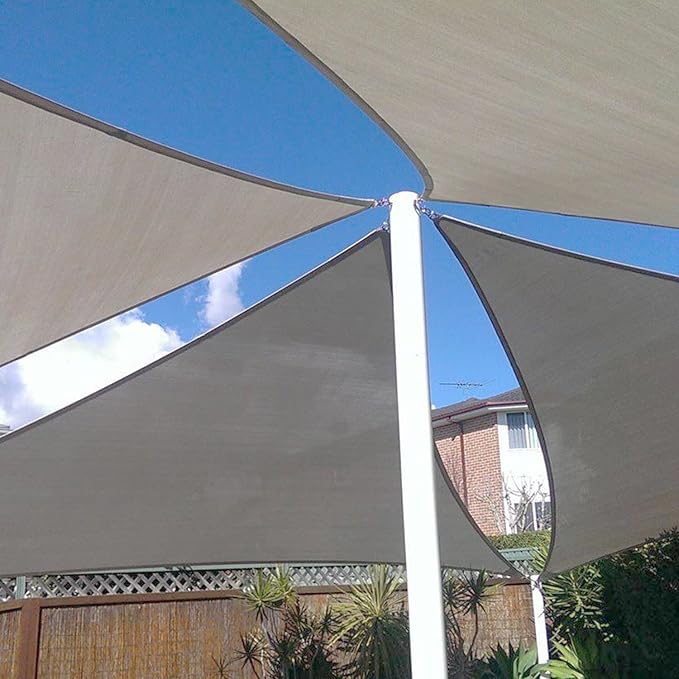 E&K Sunrise 7' x 7' x 7' Sun Shade Sail Triangle Canopy Shade Cover UV Block - Image 8