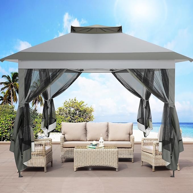 COBIZI 11x11 Pop Up Gazebo Canopy Tent Easy Up Outdoor Gazebo Waterproof - Image 7