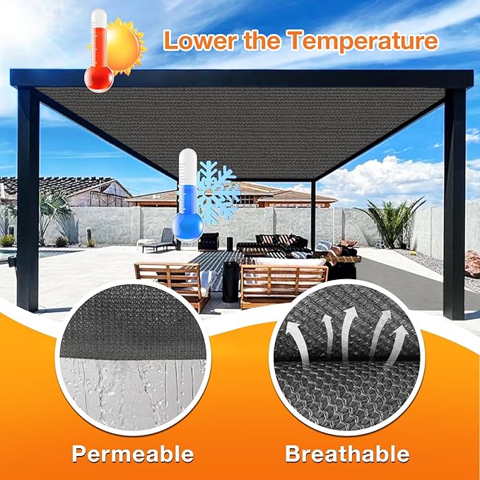 Artpuch Outdoor Pergola Shade Cover 6x6 FT Sun Shade Cloth - Image 4