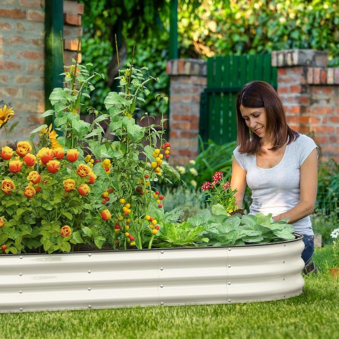 Galvanized Raised Garden Bed 8x4x1 FT, Oval Metal Raised Garden Bed Outdoor - Image 9