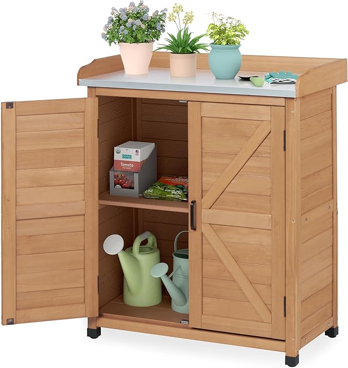 Outdoor Storage Cabinet & Potting Bench Table by OutdoorFurniture
