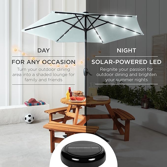 Best Choice Products 7.5ft Outdoor Solar Market Table Patio Umbrella - Image 3