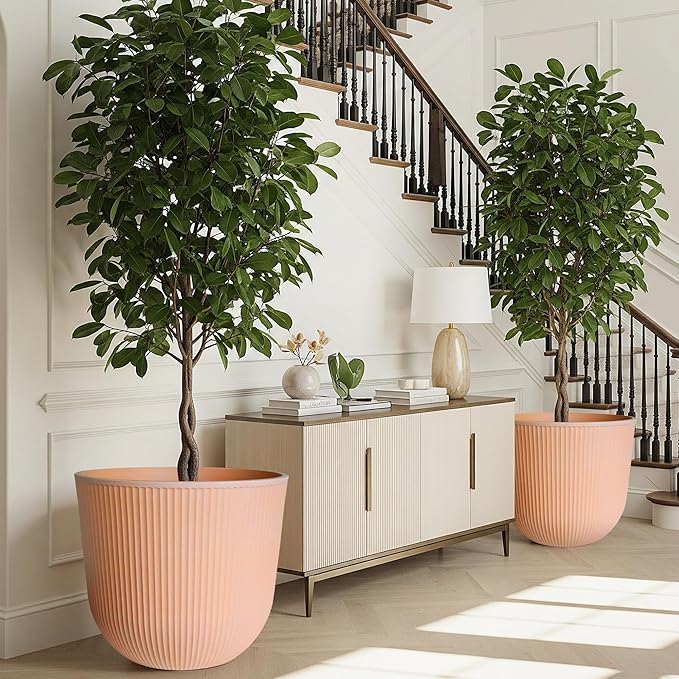 Worth Garden Round Large Planter Pot Set of 2, 17.5" Dia x 15.5" H - Image 4