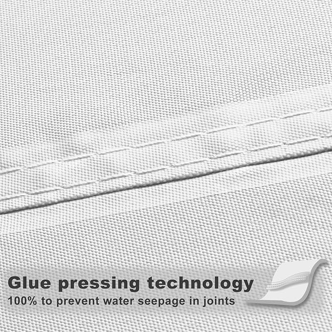 SUNNY GUARD Waterproof Sun Shade Sail 9'x18'x20.1' White Right Triangle UV - Image 4