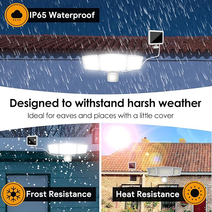Energetic Solar Outdoor Lights, 1800LM 192 LED Security Motion Sensor Outdoor - Image 3
