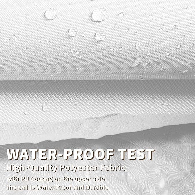 LOVE STORY Rectangle 9'x10' Waterproof Sun Shade Sail Canopy UV Block - Image 5
