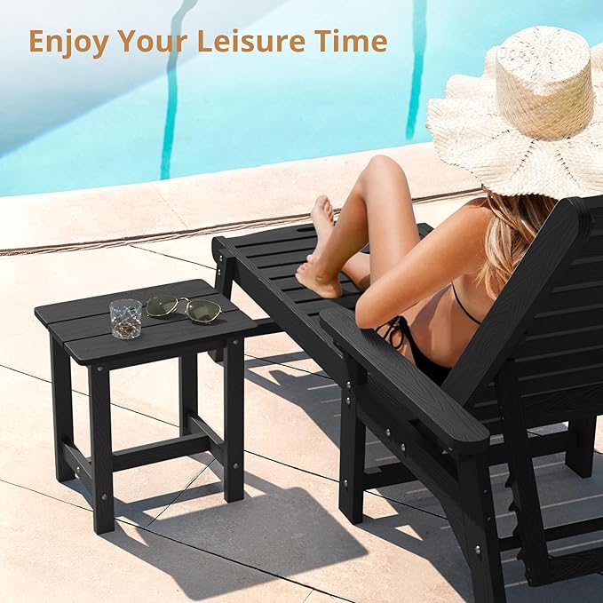 LUE BONA Outdoor Side Table Set of 2, HDPS Small Outdoor Table, Adirondack Side - Image 4