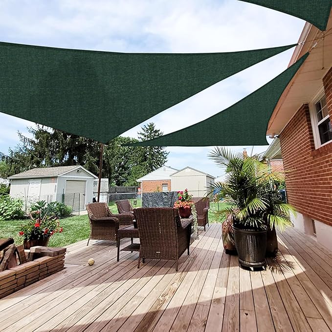 Patio Paradise 16' x 16' x 15'10" Sun Shade Sail Triangle Canopy, Permeable by Patio