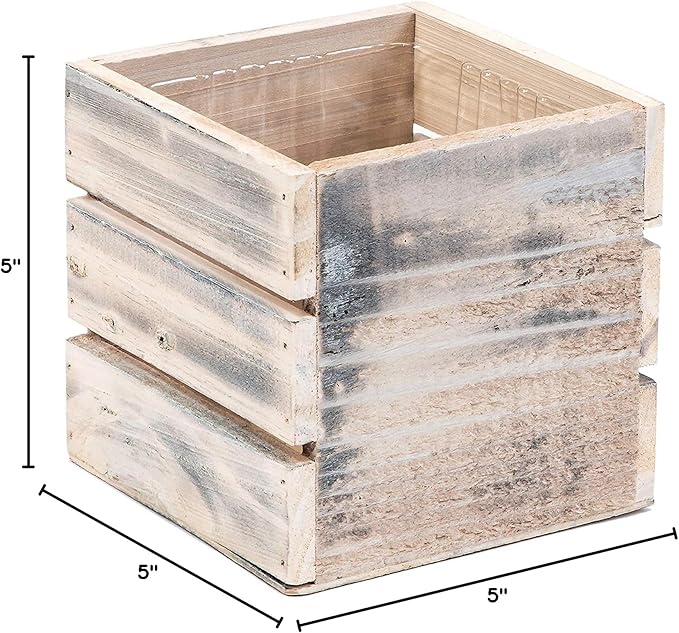 Wood Planter Box with Wine Crate Styled, 5 Inch Square, Plastic Liner, Garden - Image 9