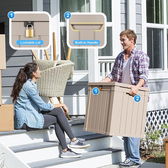 DRATO 50 Gallon Deck Box, Outdoor Storage Box - Image 3