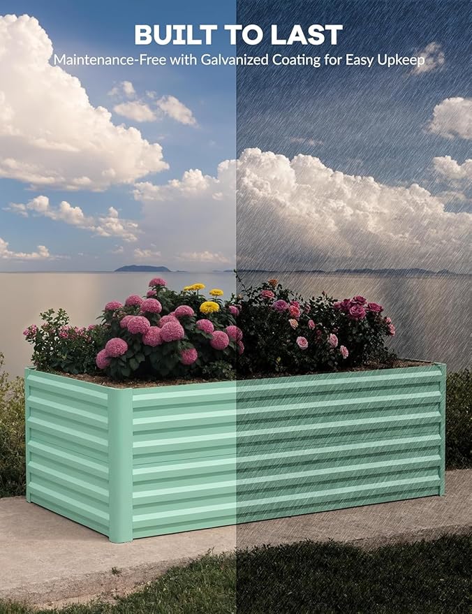 Garvee 8x4x2ft Galvanized Raised Garden Bed Outdoor, Rust-Resistant Raised - Image 6