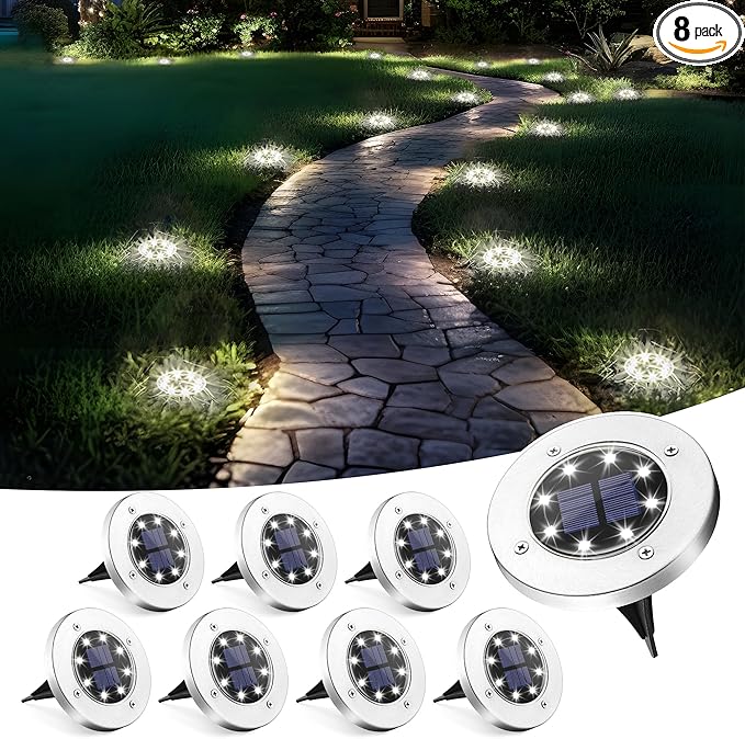 SOLPEX Solar Lights Outdoor Waterproof, 8 Pack Solar Ground Lights, Solar by Solpex